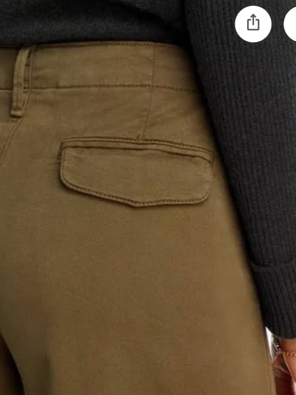 NEW Rag & Bone High Rise Wide Leg Chino Pants Trousers in Olive Color. Size 8. - Picture 6 of 16